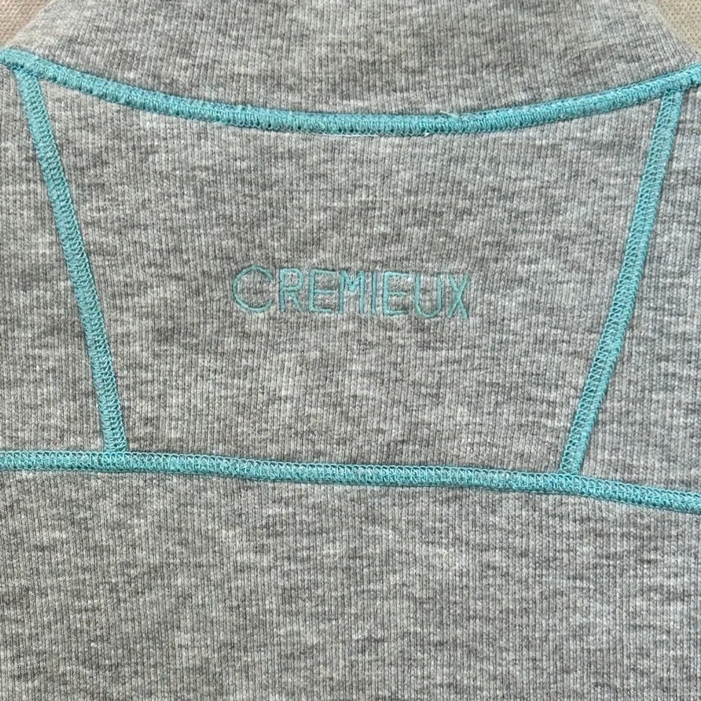 Cremieux Mens Pullover 1/4 Zip Sweater Aqua/Gray Casual Reversible Large‎